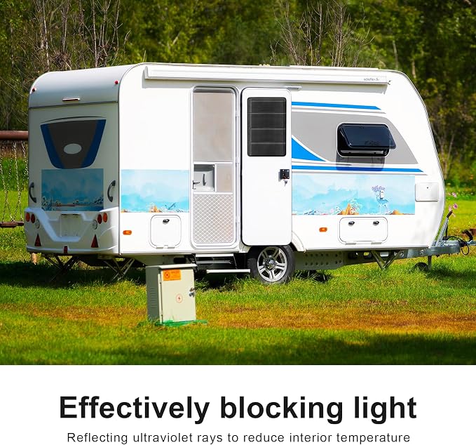 RV Door Window Shade Cover - Magnetic RV Blackout Window Cover with UV Protection and Privacy Features (25 * 16 in) Foldable Magnet Design, Waterproof Fabric (Black, 2 Pack (25"L x 16"W))