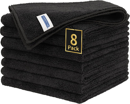 HOMERHYME Premium Microfiber Cleaning Cloth, 8 Pack, 12.6" x 12.6" Cleaning Towels, Lint-Free & Streak-Free, Ultra Absorbent, 300GSM, Reusable Microfiber Towel for Cars Kitchen Garage House Office