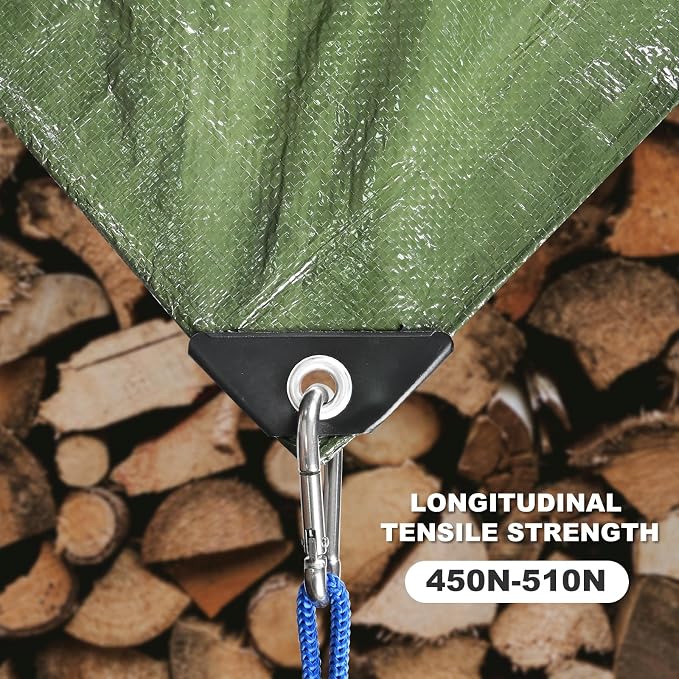 Tarps Waterproof 10x10 Feet, 2 Pack Heavy Duty Blue Tarp Cover 8 Mil Thick, Resistant Plastic Tarpaulin with Metal Grommets, Outdoor Tent Cover for Emergency Rain