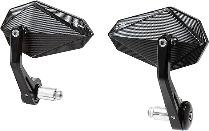 FENRIR CNC Aluminum Alloy Cafe Racer Black Motorcycle Bar End Mirrors Side 22MM 7/8" Inch Handlebar Mirror Universal Rear View For M8/M6 Standard Super Sport Naked Street Bike Cruiser Scooter Minimoto