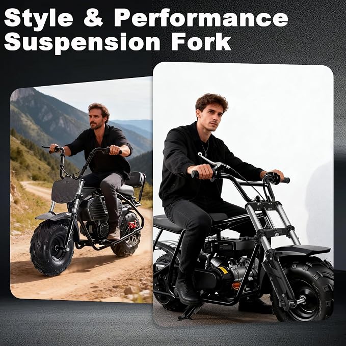 Mini Bike Suspension Kit-Mini Bike Front Fork Suspension Kit Replacement for Coleman CT100U/TrailMaster Storm 200/GMB100,Universal,Small Motorcycle Shock Absorber Fork Frame Upgrade Kit(Black)