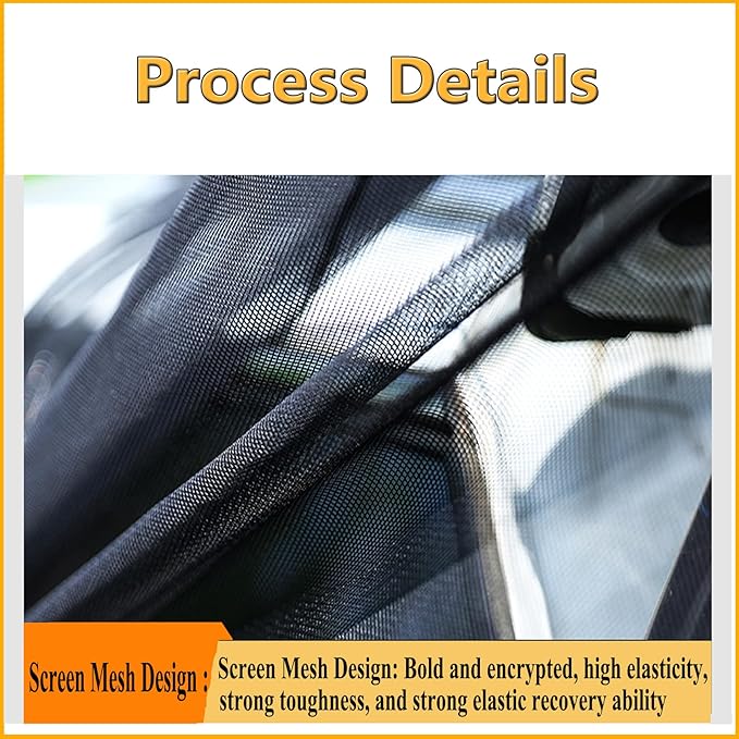 Car Tailgate Door Magnetic Screen Mesh for SUV Trunk, Camping Net Screens for Car Tent, Closed with Double-Ended Zipper, Protection B-u-g-s and UV Net, Breathable Mesh Cover (Extra Large)