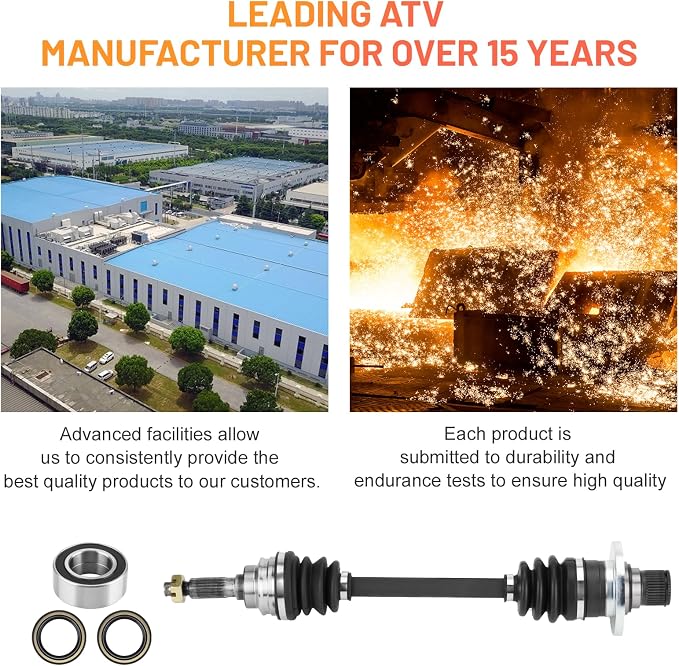 Rear Left/Right CV Axle Shaft with Bearings for Suzuki King Quad（4x4）450 500 700 750 2007-2022, CV Axle Drive Shaft with Bearing Assembly for 64901-31G10, 64901-31G11-1 PCS