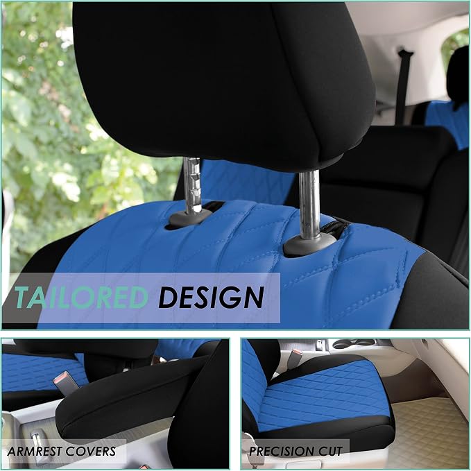 FH Group Custom Fit Car Seat Covers Specifically Made for 2016–2022 Honda Pilot, Front Set Blue Ultraflex Neoprene, Waterproof Car Seat Cover, Honda Accessories