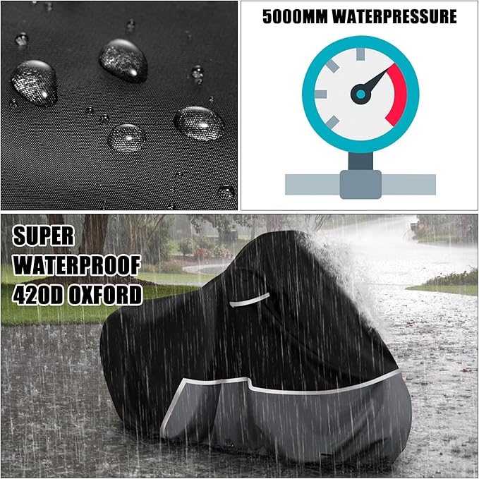 Waterproof Motorcycle Cover Replace for Harley Davidson Touring Limited with Trunk Models, 420D Oxford Cloth Road Glide Limited, Ultra Motorcycle Cover for Snow Rain Dust Protection