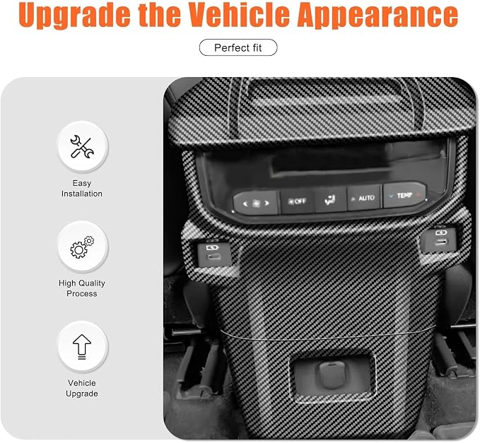 Rear Air Condition Vent Outlet Rear Defense Kick Outlet Compatible with Toyota Grand Highlander 2024 2025 2026 Fit for 2024-2026 Grand Highlander ABS Accessories(Carbon Fiber)