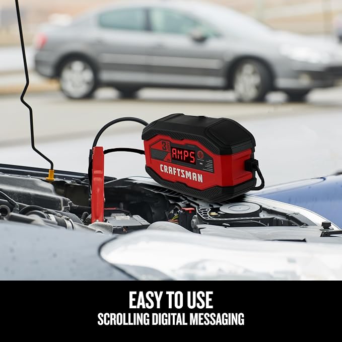 CRAFTSMAN Battery Charger and Maintainer, CMXCESM260, 3-in-1, Fully Automatic, 3 Amps, 12 Volt, for Motorcycle, Car, SUV, Truck and Marine Batteries