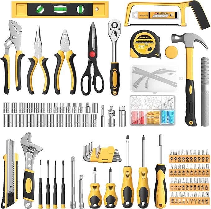 328 Piece Tool Kit for Home,Hand Repair Tool Set,Toolbox Storage Case with Drawer,General Household/Auto Tool Kit,Perfect for Homeowner, DIY, Handyman
