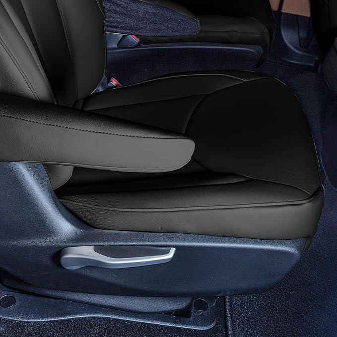 FH Group Custom Fit Car Seat Cover Specefically Made for Chrysler Pacifica 2017-2024 - 2nd Row Set Hybrid, Faux Leather, Black