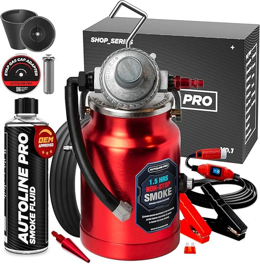 AutoLine Pro EVAP High Volume Smoke Machine Leak Tester – Shop Series - Automotive Tester for Vacuum Leak Detection - Car Machine with Best Ranked Smoke Fluid, Premium Cone & Gas Cap Adapter