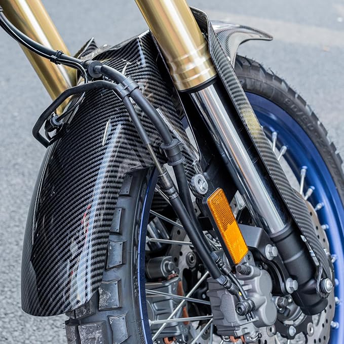 Motorcycle Front Fender Mudguard for Tenere 700 2019-2024 2025 2026 Tire Hugger Mud Dust Flap Splash Guard, Carbon Look