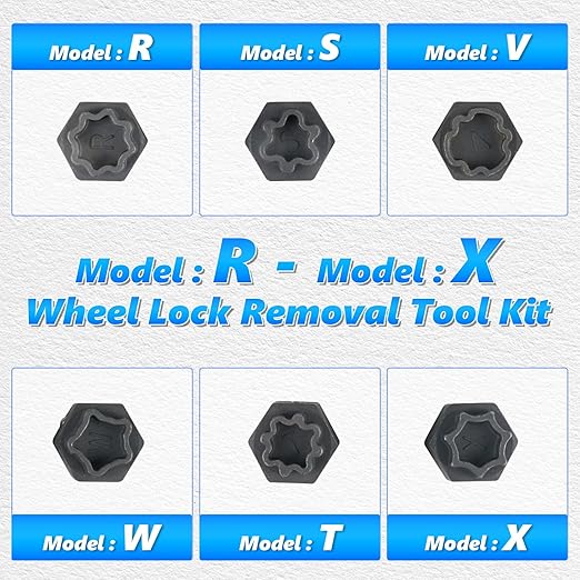 BELEY Spline Wheel Lock Lug Nuts Key Socket Automotive Wheel Anti-Theft Screws Remover Socket Keys Remover Kit (22pcs for Audi)