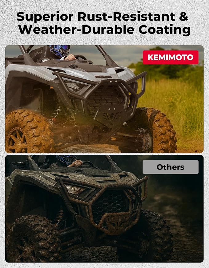 KEMIMOTO Front Bumper Compatible with 2025 2026 RZR PRO XP | Designed for Easy Installation, Improved Visibility, and Rust Resistance. Direct Replacement for #2890388-458,2890388-293