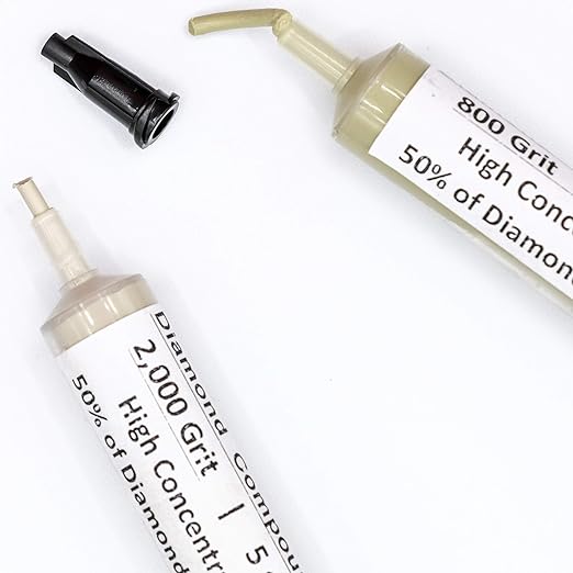 TechDiamondTools Kit of 3 Diamond Lapping Paste Polishing Compound USA Made 800 1200 2000 Grit Lapidary Paste for Rock Glass Metal Jewelry Resin Marble with High Concentration of Diamond Powder