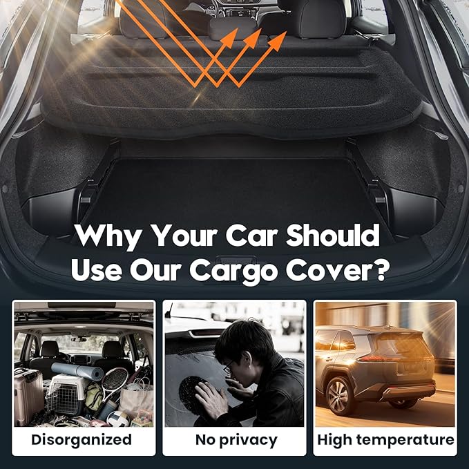 Powerty Cargo Cover for 2017-2023 Nissan Rogue Sport Accessories(Not for Nissan Rogue) Trunk Cover Trunk Shielding Shade Cargo Luggage Cover Black (Can Withstand The Load)