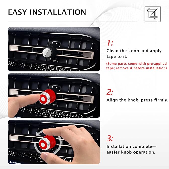 for Toyota Land Cruiser 2024-2025 Accessories, 11-Pieces Aluminum Alloy Knob Cover Trim Set - Push Start, Drive Mode, 4WD Pushrod, Air Vent Ring & Lever (Red)