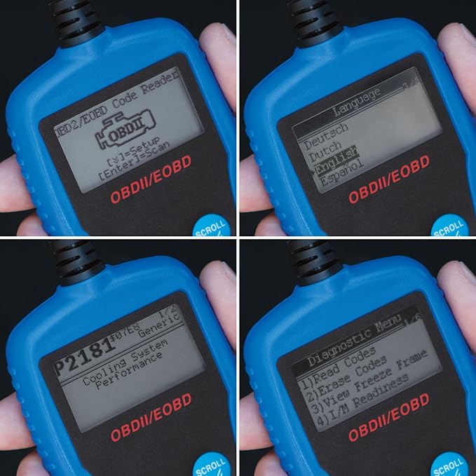 Performance Tool W2976 Universal Multilingual CAN OBDII Scanner Tool (for Check Engine Light, Diagnostics & Emission Readiness Status)