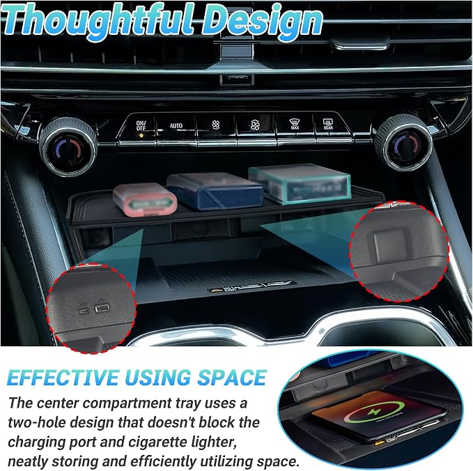Center Console Organizer Compatible with 2024-2026 Chevy Traverse Interior Accessories, Storage Box Insert Divider Compartment Tray; Not fit for 2024 Chevy Traverse Limited