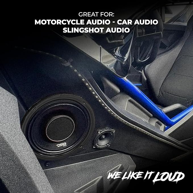 DS18 PRO-HY8.4B 8" Hybrid Mid-Range Car Audio Loudspeaker with 1" VC Built-in Compression Driver Horn, 500W Max 250W RMS 4 Ohms (1 Speaker)