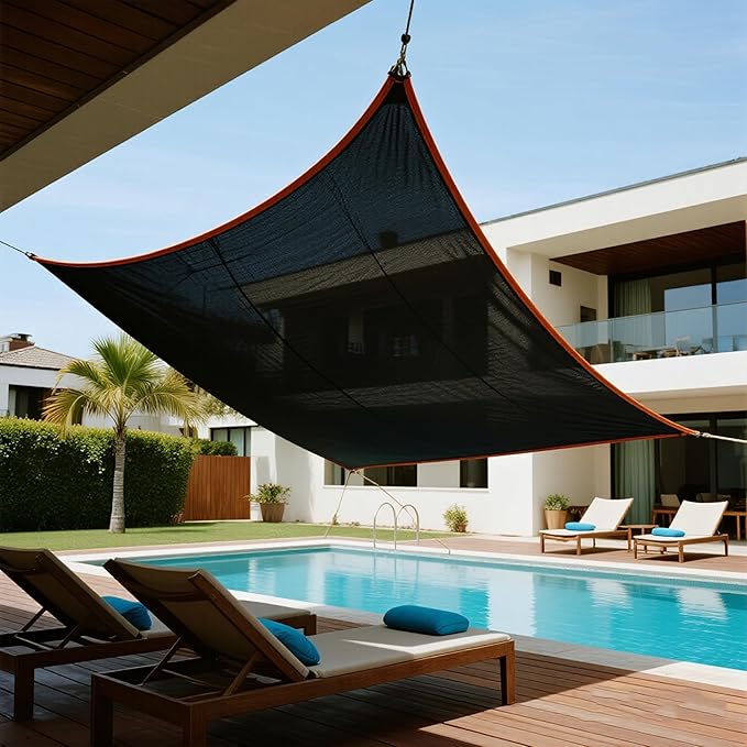 winemana 50% Black Shade Cloth, 20x 20 FT Durable Mesh Tarp with Grommets, Garden Sunblock Shade Cloth Shading Antifreezing for Plants Cover, Greenhouse, Barns Kennel, Patio, Tomatoes