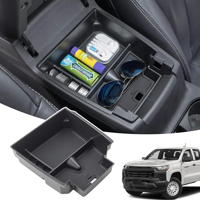 JDMCAR Center Console Organizer and Center Console Cover Compatible with 2023 2024 2025 Chevy Colorado/GMC Canyon Accessories