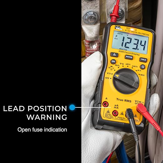 Ideal Electrical 61-337 Auto Range Digital Multimeter with NCVT and Temperature, 600V, CAT III