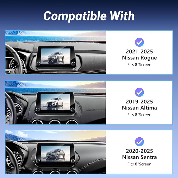 Phone Mount for Nissan Rogue (2021-2024 2025,8" Screen) / Altima (2019-25) / Sentra (2020-25),15W Wireless Charger,Magnetic Phone Holder,360°Magsafe Car Mount,2022 Nissan Rogue Accessories,Car Gifts