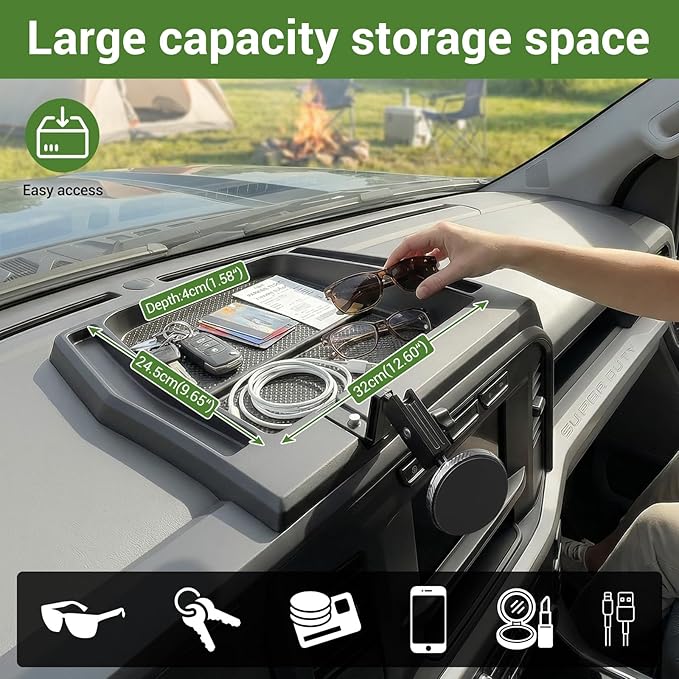 Magnetic Phone Mount Holder for 2023-2026 Ford F250 F350 F450 Super Duty(Without Center Dashboard Speaker) Dash Cell Phone Cradles Adjustable Phone Stand Accessories for 2023+ F250-F450