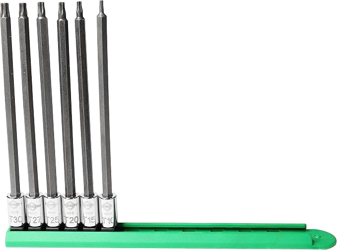 Mayhew Tools 16042 Torx Insert Socket Bit Set, Chrome, 6-Piece Long-Length