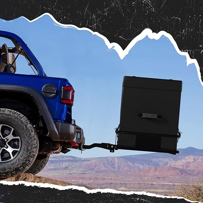 Mockins 25 CuFt XL Heavy Duty Trailer Hitch Cargo Carrier Bag | 60"x24"x31" All-Weather Cargo Bag for Hitch Carrier | Waterproof Truck Bed Storage | Vehicle Soft-Shell Carriers w/Straps, Lock, & Case