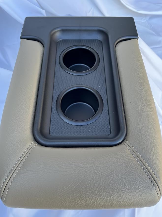 Made in U.S.A Center Console Middle Top Storage lid with Cup Holders arm Rest Complete Replacement Assembly Tan Beige Neutral FITS 1999-2007 Silverado Sierra Tahoe Avalanche Suburban