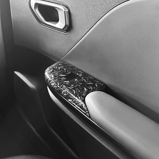 Car Interior Window Switch Panel Cover Side Door Glass Lock Control Button Cover Compatible with Kia K4 2025 2026 Accessories (Forged Black Style)