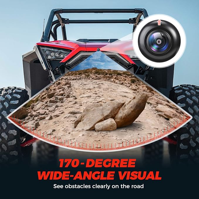 KEMIMOTO PRO XP Front Camera Kit, 720P HD Wide 170-Degree Visual Angle for 7 inch Ride Command Accessories Compatible with Polaris RZR PRO XP XP 4 Turbo 1000 900 PRO R (IP67 Waterproof)