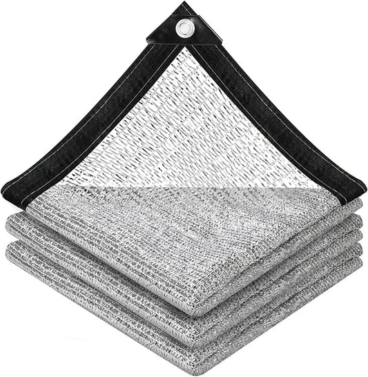 vensovo 40% Aluminum Shade Cloth - Reflective Aluminium Shade Netting Sun Shade Cover with Grommets for Cars, Dogs, Outdoor, RV, Patio (6x10FT)