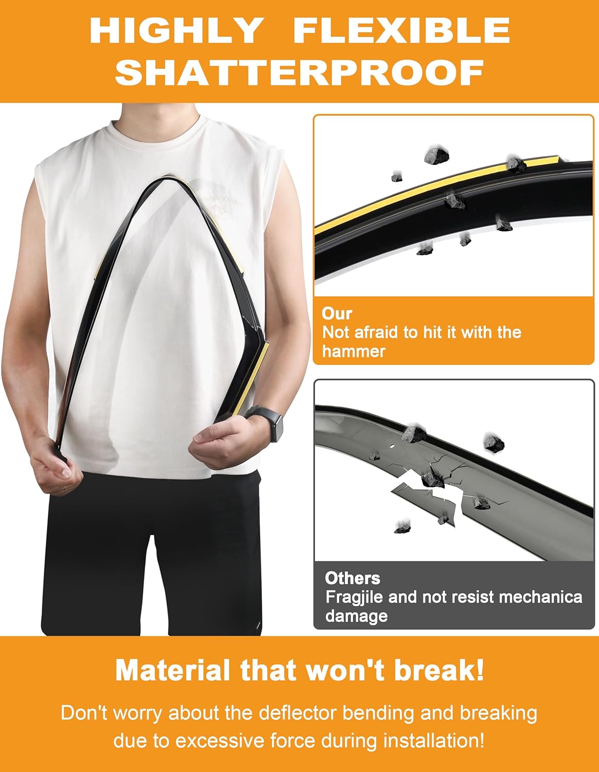 in-Channel Window Rain Guards Fit for Truck Chevy Silverado/GMC Sierra 2500HD/3500HD 2020-2025 Crew Cab, Extra Durable Window Deflectors Vent Visors Shades Exterior Car Accessories