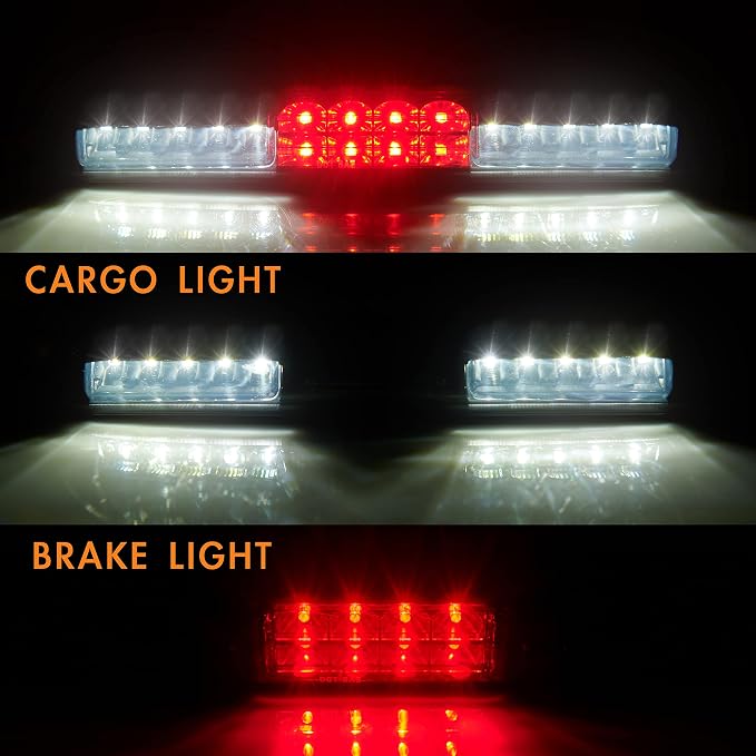 Third 3rd Brake Light, LED High Mount Stop Light for 1999-2007 Chevy Silverado GMC Sierra 1500 2500 3500 HD Classic, Rear Center Cab Roof Tail Cargo Lamp, Smoke Lens