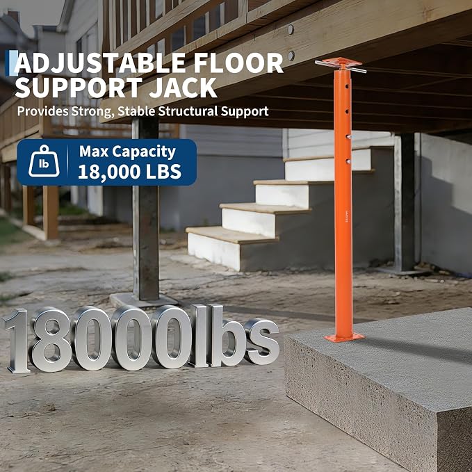 2 Pack Jack Post, House Floor Jack with 53"-93" Height Range, 18000 LBS Lifting Joist Beam Basement Jacks for Leveling, Lifting
