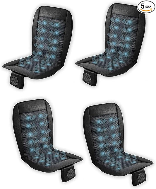ZONETECH Black Cooling Car Seat Cushion 4-Pack 12V Automotive Adjustable Temperature Comfortable Cooling Car Seat Cover