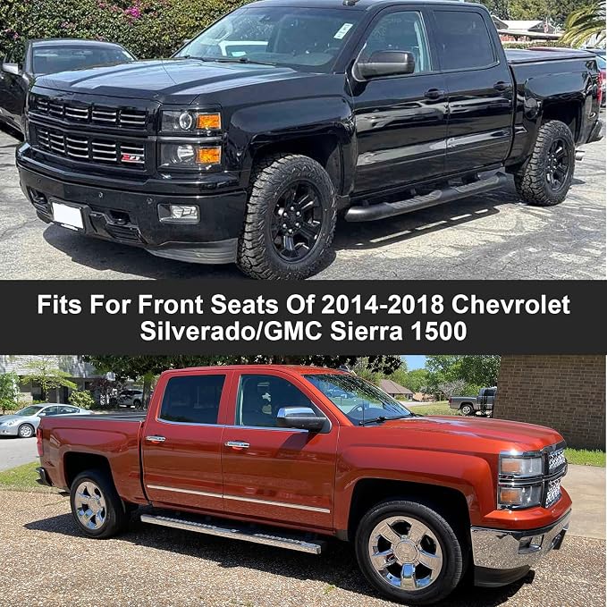 SAPUBK Rear Seat Covers Sets Replace for 2014-2018 Chevy Silverado/GMC Sierra 1500, Premium Neoprene with Composite Soft Foam Lining Breathable Seat Cover Cushion