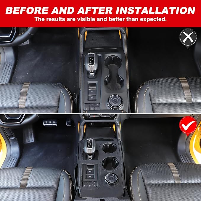 Lcojicep Car Center Console Organizer Compatible with Ford Ranger Accessories Seat Gap Storage Box Soft Gear Shift Panel Trim Cover (for 2023-2026)