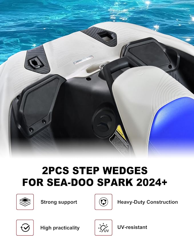 Step Wedges for Sea Doo Spark 2024 2025, Foot Wedges Foot Rest Pedal Kit with 45 Degree Slope for Sea-Doo Spark 2024+ Accessories (2PCS, Replace #295101263)