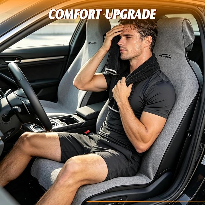 1 Pack Towel Car Seat Cover Towel, Waterproof Washable Front Seat Protectors with Terry Cloth, Non-Slip Backing, Universal Fit for Cars SUVs Trucks,Gym,Beach,Pets, Kids,Road Trips (Gray)