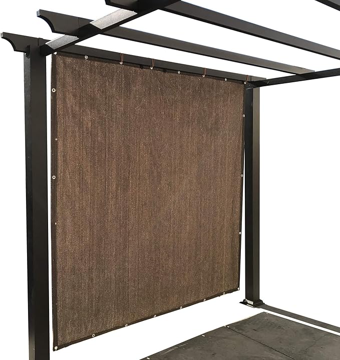 Alion Home Sun Shade Privacy Panel with Grommets and Hems on 4 Sides for Patio, Awning, Window, Pergola or Gazebo - Mocha Brown (8' W x 7' H)