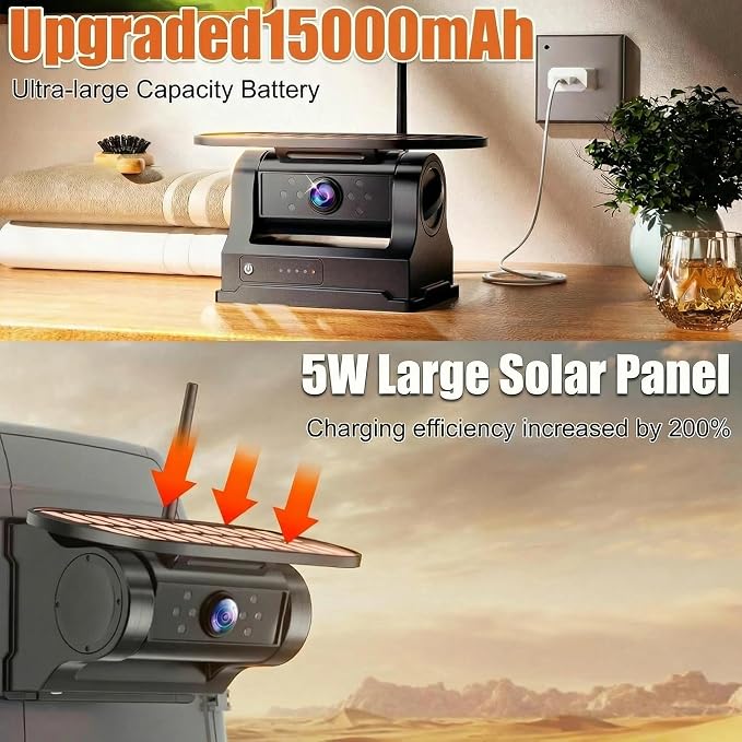 Magnetic Solar Wireless Backup Camera–7" HD 1080P Monitor with Recording, 1-Min Install, No-Delay Rear View, IR Night Vision, Rechargeable Battery, Scratch-Resistant Mount,RV Truck Trailer