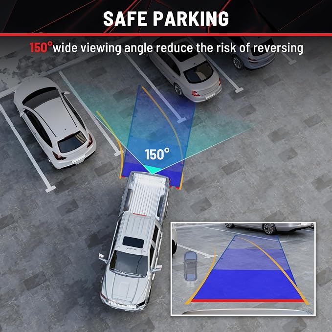 RED WOLF Tailgate Handle Reverse Backup Camera Fit for 2007-2014 Chevrolet Silverado GMC Sierra 1500 2500 HD IP68 Waterproof 150° View Angle Rear View Camera with Key Hole Replaces OE Number 22755305