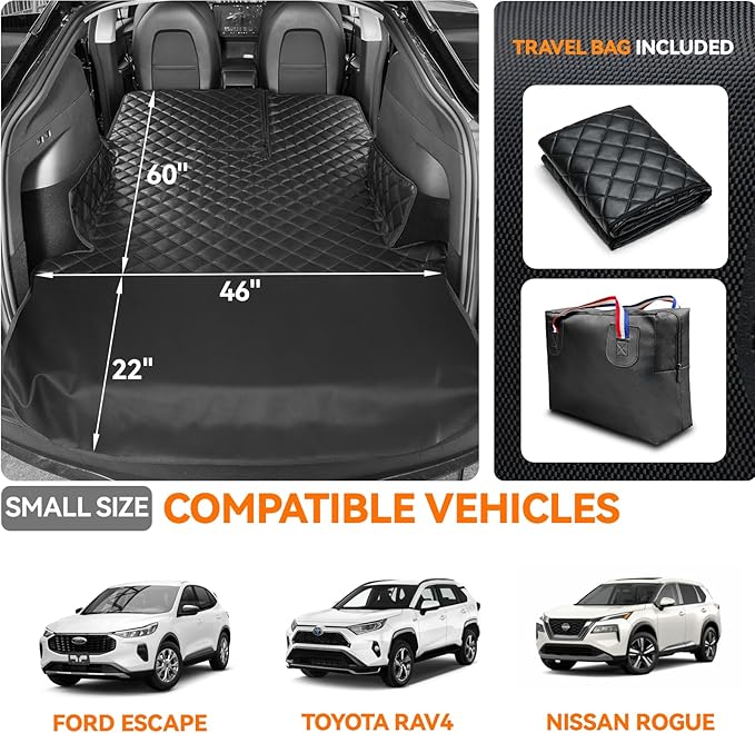 Heavy-Duty Leather SUV Cargo Liner for Fold Down Split Seats, Armrest Pass-Through Compatible, Pet-Friendly, Ideal for Dogs