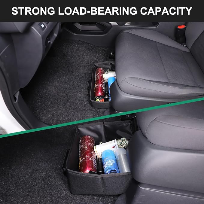 Daeiclru 2PCS Car Under Seat Storage Box, Black, Compatible with Nissan Frontier 2022-2024, Front Under Seat Storage Organizer