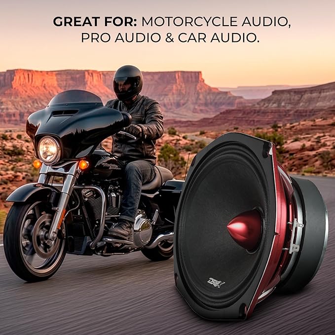 DS18 PRO-X698 BM Loudspeaker - 6x9", Midrange, Red Aluminum Bullet, 400W Max, 200W RMS, 8 Ohms - Premium Quality Audio Door Speakers for Car,Truck and Motorcycle Stereo Sound System (1 Speaker)