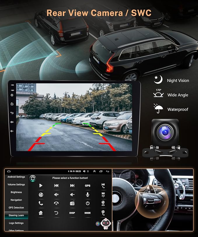 8Core 8G+128G for Toyota Corolla 2009-2013 Android 15 Car Stereo Carplay Android Auto, Rimoody 9 Inch QLED capacitive Screen with Bluetooth 5.0 FM/AM/RDS DSP-36 GPS WiFi Mirror Link Backup Camera