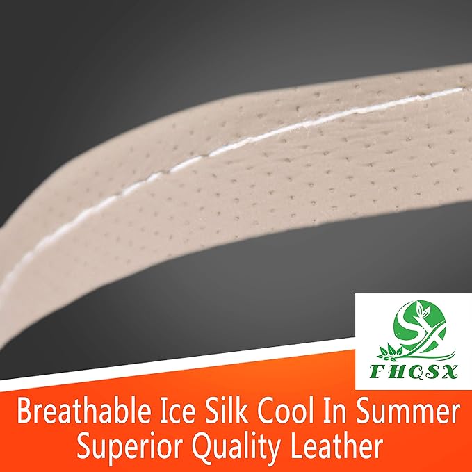 Auto Steering Wheel Cover Hand Pad Cushion Slip-on Universal Fit 15'' / 38 cm (Beige)
